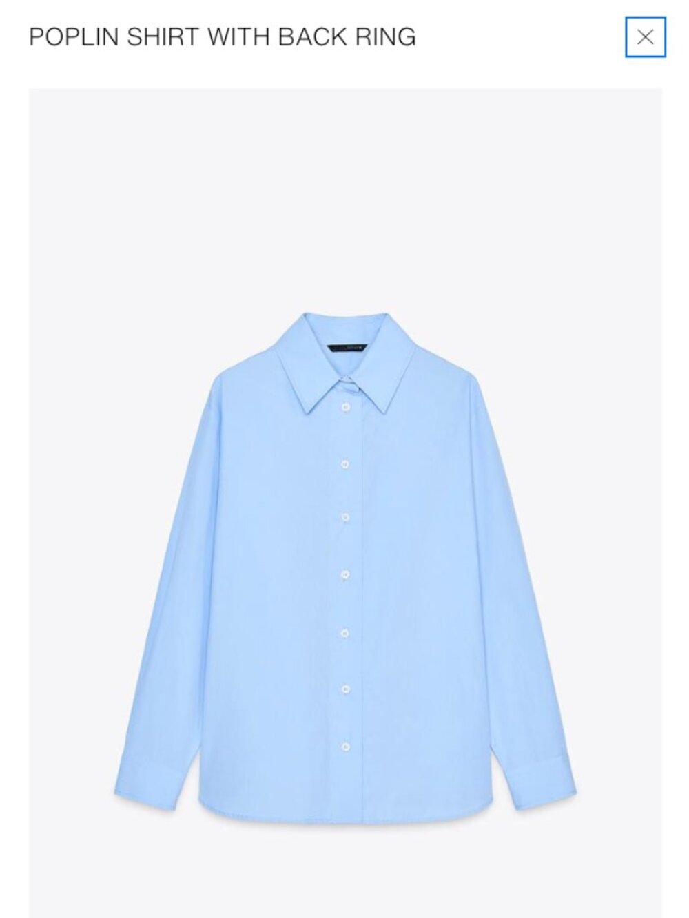 Poplin shirt with back ring - size S
